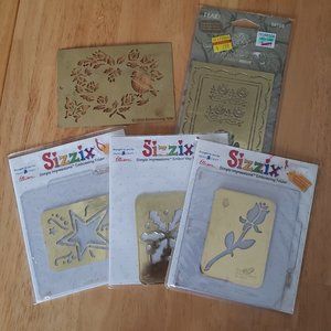 Simple Impressions Brass Stencils w/ Embossing Folders by Sizzix used